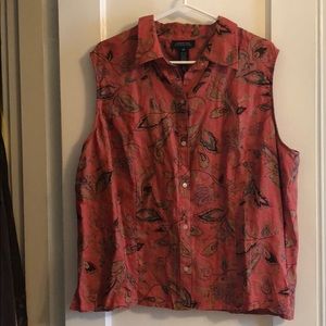 Deep coral sleeveless top